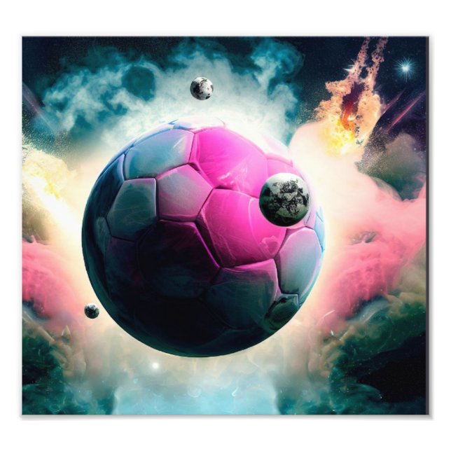 Fotboll som planet fototryck (Framsidan)