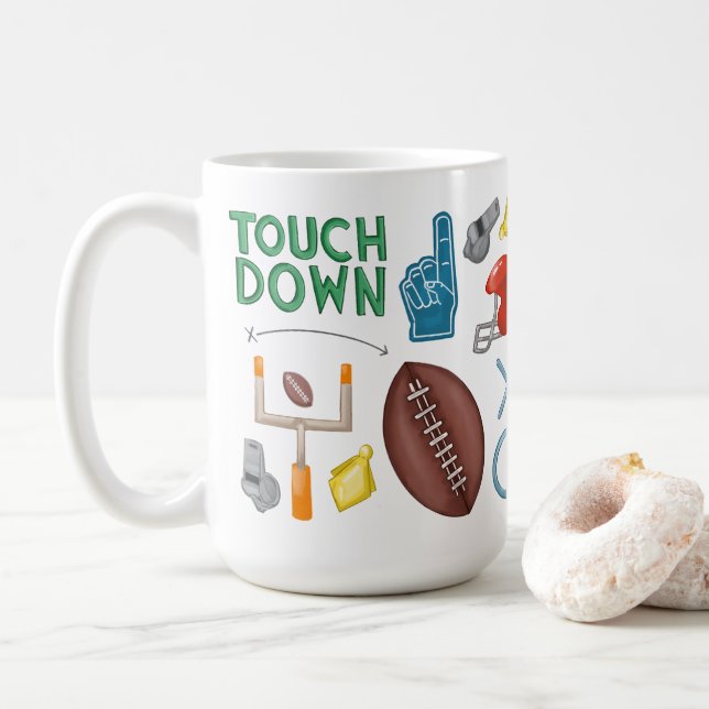 Fotboll söndag morgon mugg speldag touchdown mugg (Med munk)