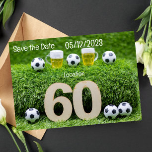 Fotboll Spara datum 60 födelsedag Inbjudningar