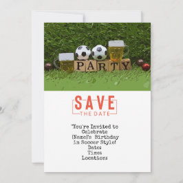 Fotboll Spara datum för Födelsedagsfest Inbjudningar