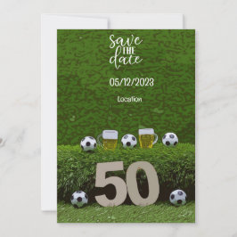 Fotboll Spara datumet 50:e födelsedagen Inbjudningar