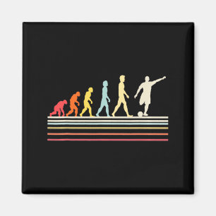 Fotboll spark Mänsklig evolution Retro Vintage Sty Magnet