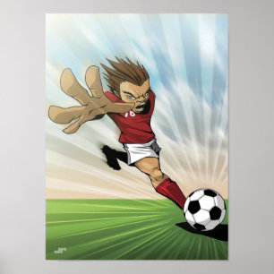 Fotboll sparkar affischen poster
