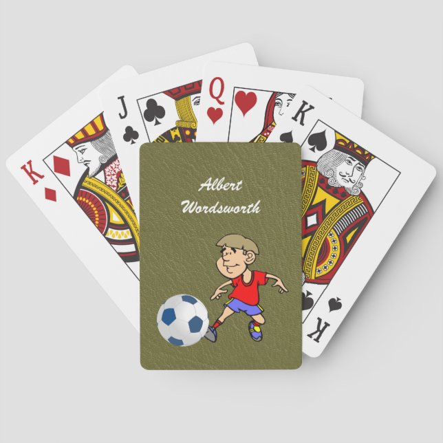 Fotboll - spelarbild och boll - Anpassa Casinokort (Baksidan)