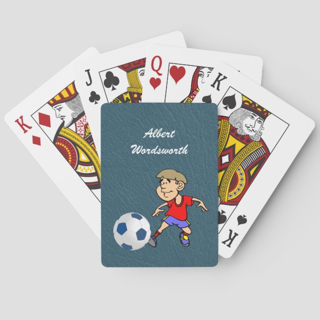 Fotboll - spelarbild och boll - Anpassa Casinokort (Baksidan)