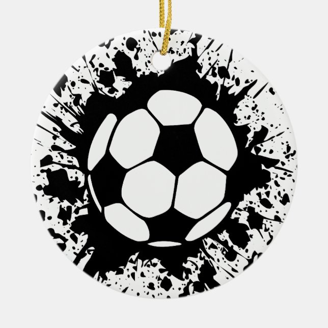 fotboll splatz julgransprydnad keramik (Framsidan)