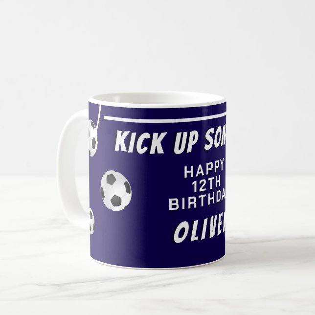 Fotboll Sport Barn Födelsedag Kaffemugg (Framsida vänster)