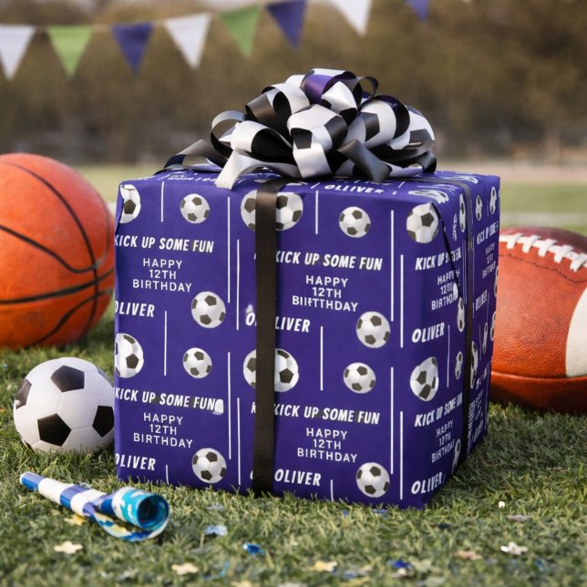 Fotboll Sport Barn Födelsedagsfirande Presentpapper (Skapare uppladdad)