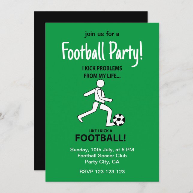 Fotboll Sport Fotboll Party Inbjudningar (Fram/baksida)