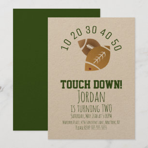 Fotboll Sport Touchdown Tailgating Födelsedag Kraf Inbjudningar
