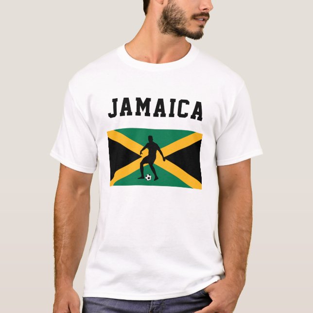Fotboll Sportfantast Jamaica Jamaican Flagga T Shirt (Framsida)
