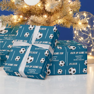 Fotboll Sports Kids Födelsedagsfirande Presentpapper