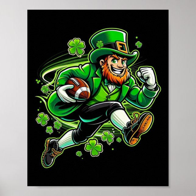 Fotboll St Patricks Day Irländsk fotboll  Poster (Framsidan)