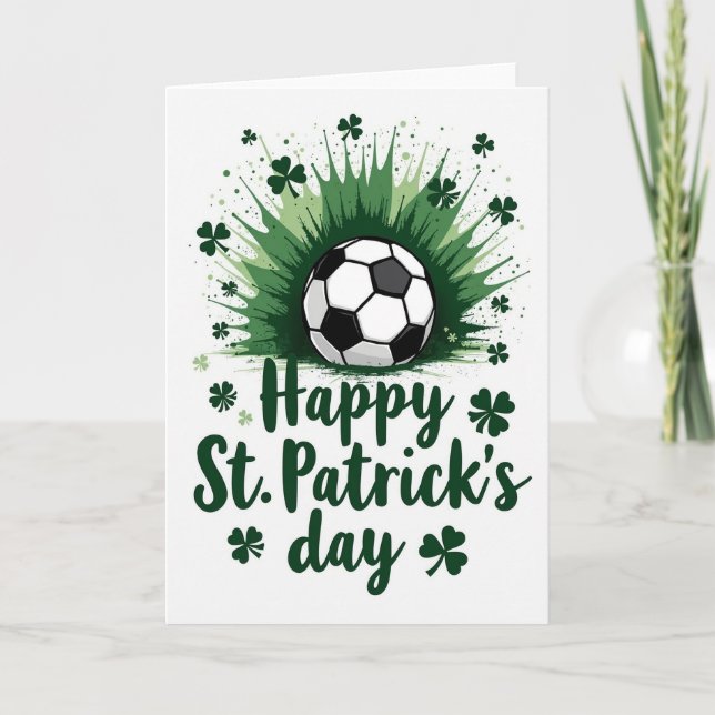 Fotboll St Patricks Day-kort Kort (Framsida)