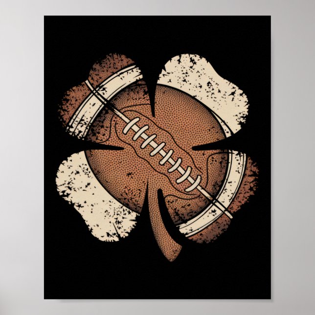 Fotboll St Patricks Day Pojkar Flickor Män Kvinnor Poster (Framsidan)