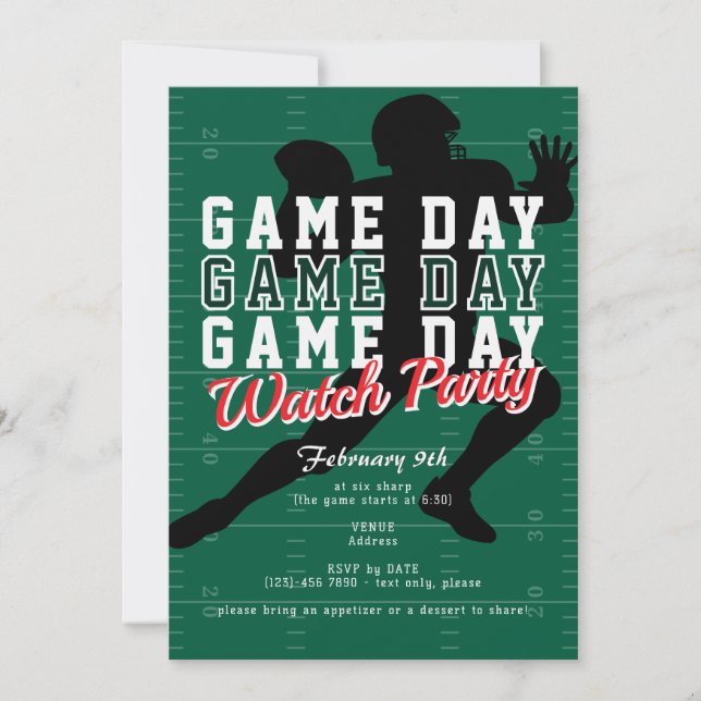 Fotboll Stor Match Dag Sport Tittarparty Inbjudningar (Framsida)