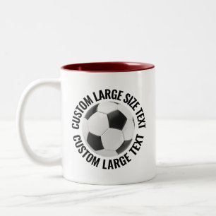 Fotboll & Stor Text MAROON 11oz Anpassad Två-Tonad Mugg