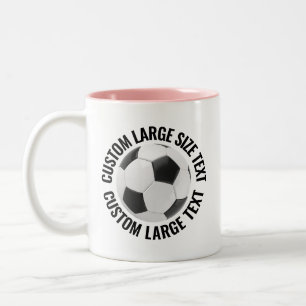 Fotboll & Stor Text ROSA 325ml Custom Två-Tonad Mugg