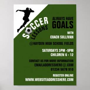 Fotboll, Strejka, fotbollslessoner, reklam Poster