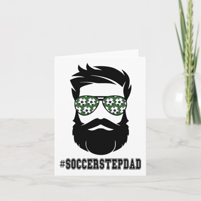 Fotboll Styvfar Med Skägg Styv Pappa Styvfar Kort (Framsida)