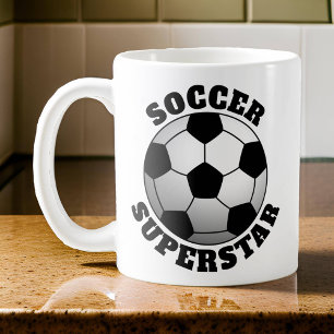 Fotboll, superstjärnig sport kaffemugg