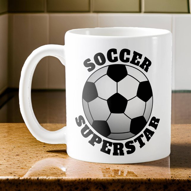 Fotboll, superstjärnig sport kaffemugg (Soccer Superstar Mug)