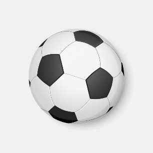 Fotboll, svart och vit klassisk magnet