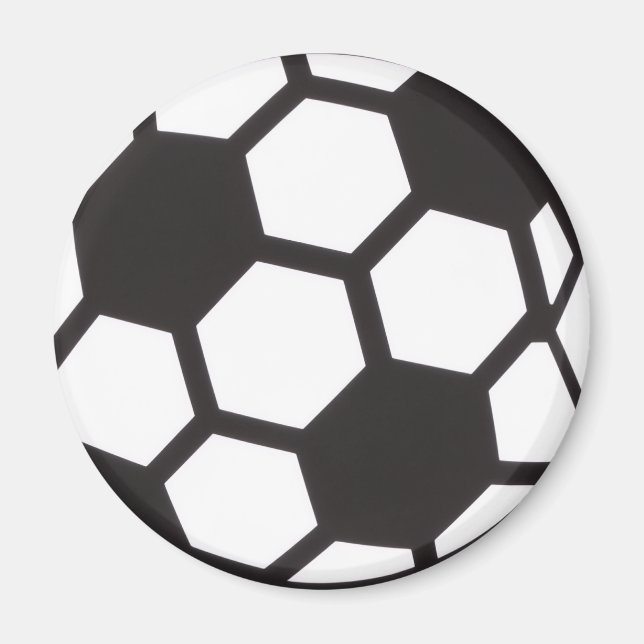 Fotboll Svart & Vit Magnet (Framsidan)