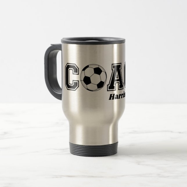 Fotboll tack för att du presenterar kaffe te mugg (Framsida vänster)