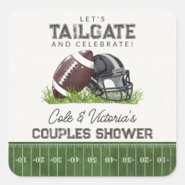 Fotboll Tailgate & Celebrate Touchdown Par Fyrkantigt Klistermärke