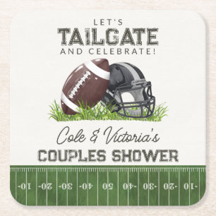 Fotboll Tailgate & Celebrate Touchdown Par Underlägg Papper Kvadrat