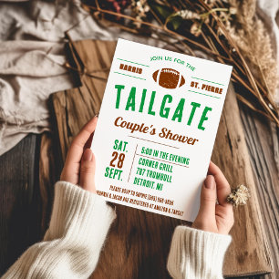 Fotboll Tailgating Par Bröllopsfest Inbjudningar