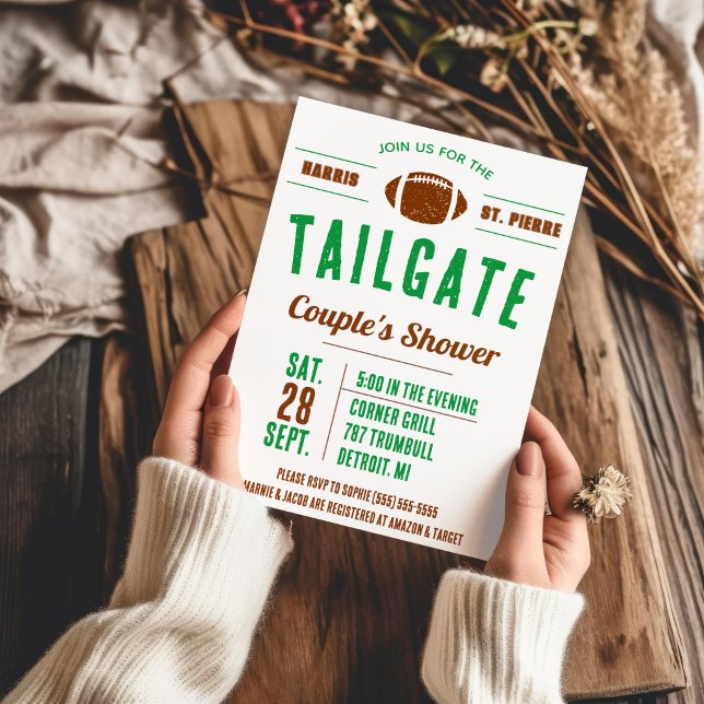 Fotboll Tailgating Par Bröllopsfest Inbjudningar (Skapare uppladdad)