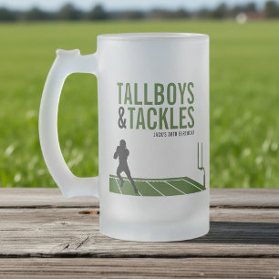 Fotboll Tallboys & Tackles Sport Födelsedagsfest Frostat Ölglas