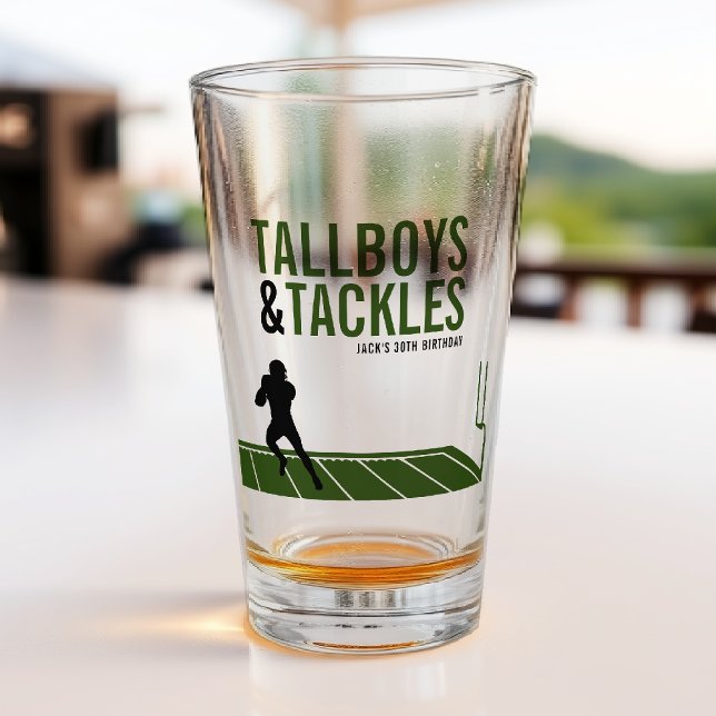 Fotboll Tallboys & Tackles Sport Födelsedagsfest Glaskopp (Skapare uppladdad)