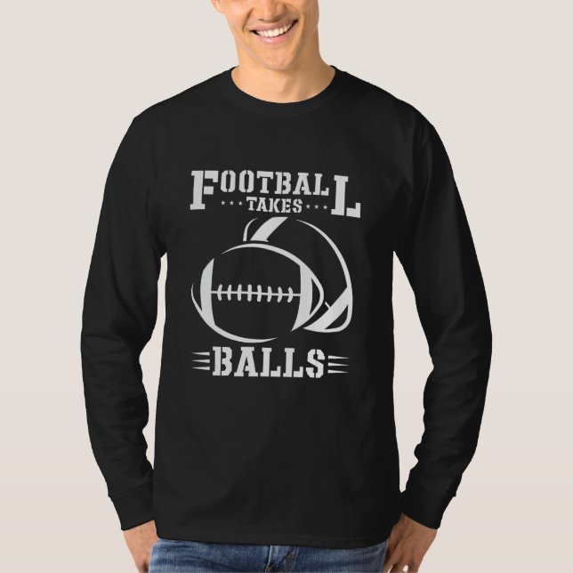 Fotboll tar Bollar Lineman Tackle American Footbal T Shirt (Framsida)
