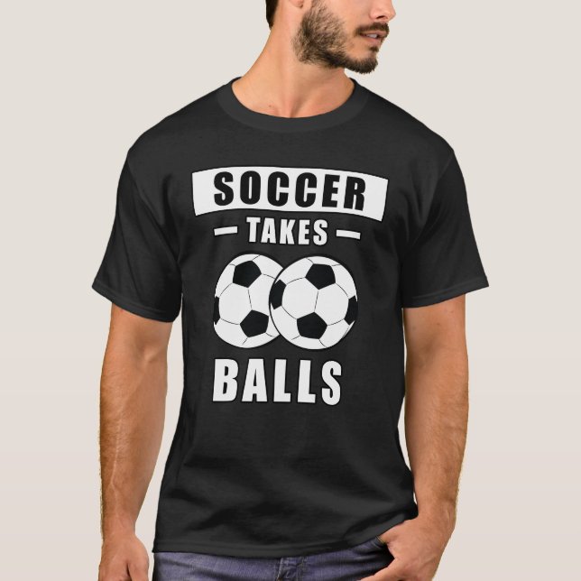 Fotboll tar bollar - Roligt T Shirt (Framsida)