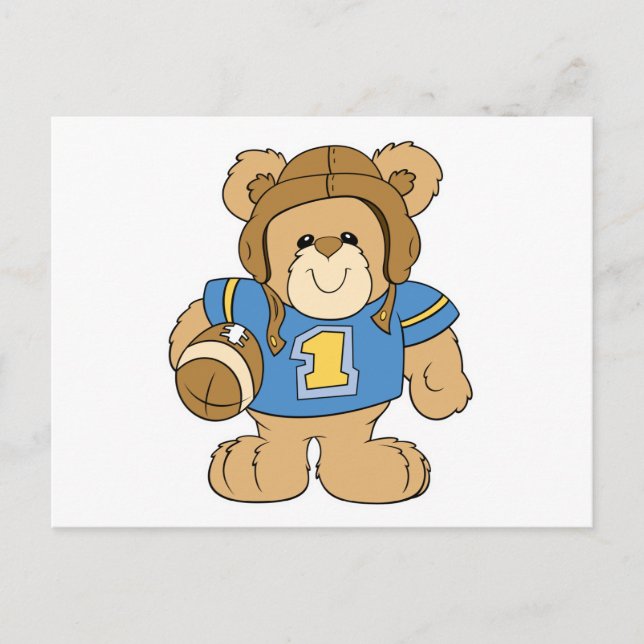 Fotboll Teddybjörn Design Vykort (Framsida)