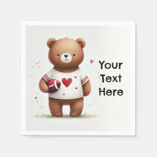 Fotboll Teddybjörn Valentine 1-årsdag Pappersservett