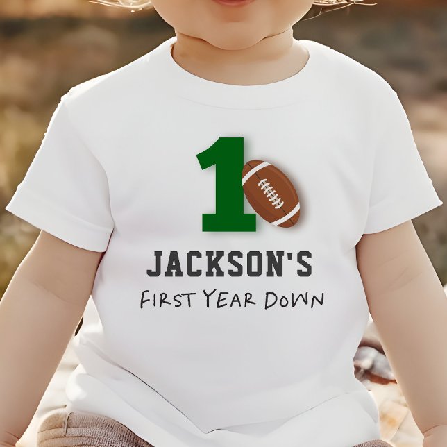 Fotboll tema Första året neråt födelsedag  T Shirt (Skapare uppladdad)
