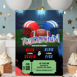 Fotboll Touchdown Spel Tid Gemensam Födelsedag Inbjudningar
