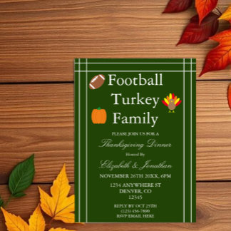 Fotboll, Turkiet, Familjetacksgiving Inbjudningar