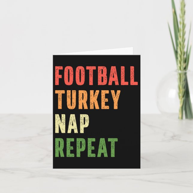 Fotboll Turkiet Nap Repeat Funny Thanksgiving Kort (Framsida)