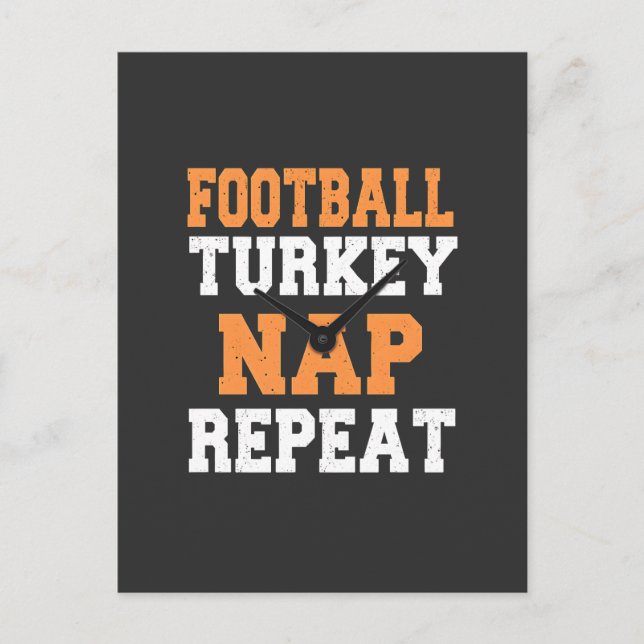 Fotboll Turkiet Nap Repeat Thanksgiving Vykort (Framsida)