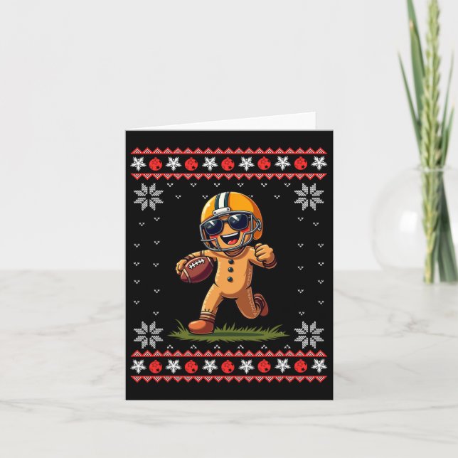 Fotboll Ugly jul Manar Kids Tees Gingerbröd Kort (Framsida)