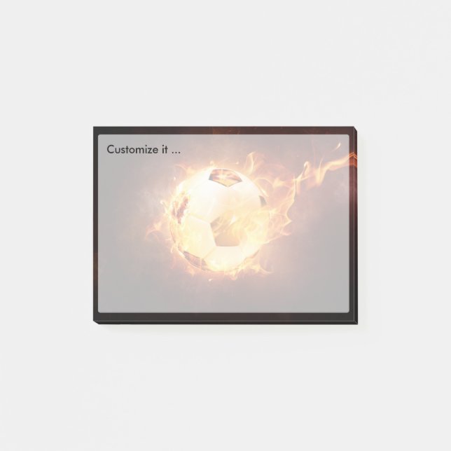 Fotboll under brand, Boll, fotboll Post-it Block (Framsida)