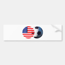 Fotboll & USA flagga MUSEUM Zazzle Bildekal