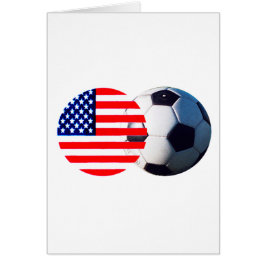 Fotboll & USA flagga MUSEUM Zazzle Hälsningskort