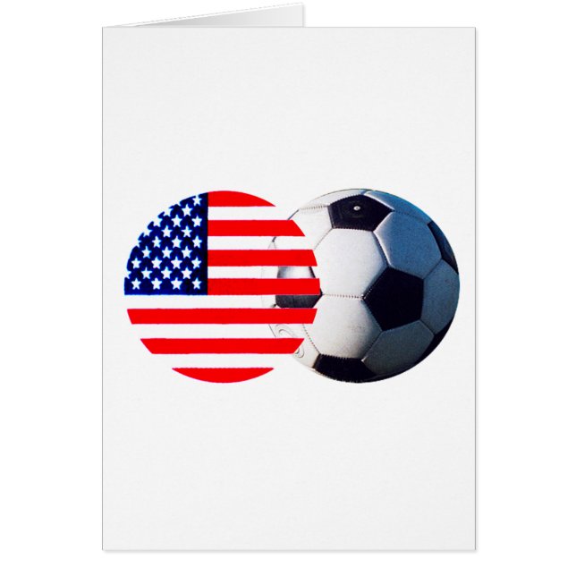 Fotboll & USA flagga MUSEUM Zazzle Hälsningskort (Framsidan)