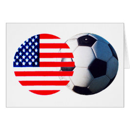 Fotboll & USA flagga MUSEUM Zazzle Hälsningskort